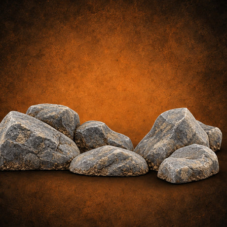 Slab Block Gossip Rock and Boulder Scatter Set — painted concept preview (terrain supplied unpainted)