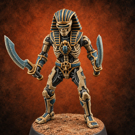 Sandstorm Protocol Warforged Scarab Soldier F — painted concept preview (miniature supplied unpainted)