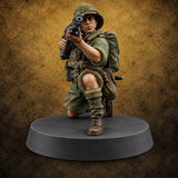 On Jungle Patrol Human Rifleman F — painted concept preview (miniature supplied unpainted)