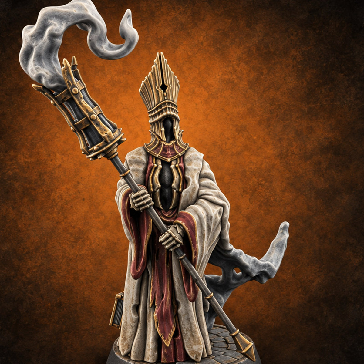Holy Smoke Wraith Cleric A — painted concept preview (miniature supplied unpainted)