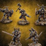 Cockpit Faces Warforged Armoured Warriors — painted concept preview (miniature supplied unpainted)