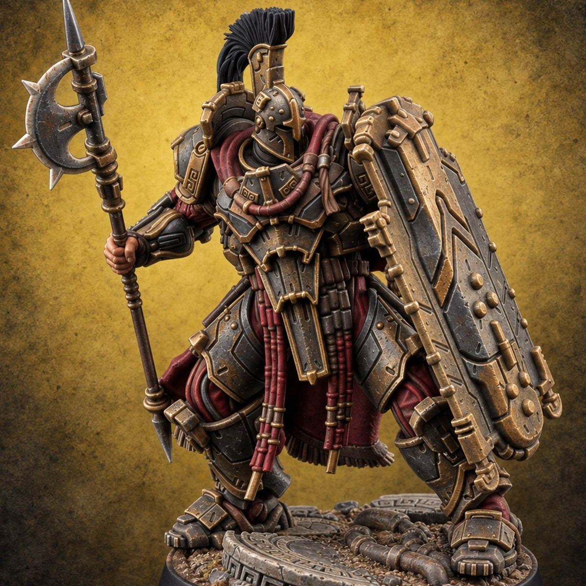 Holding the Line Myrmidon Shieldbearer D — painted concept preview (miniature supplied unpainted)