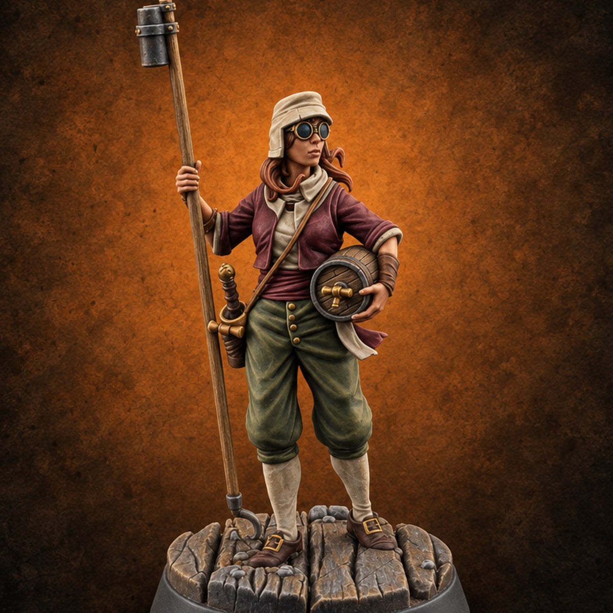 Stomped, Sipped and Sold Human Winemaker B — painted concept preview (miniature supplied unpainted)