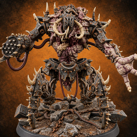 Debris Has Opinions Flesh Golem Spiked Brute E — painted concept preview (miniature supplied unpainted)