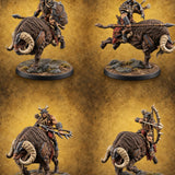 Thundering Into Battle Beastman Gorthek Riders — painted concept preview (miniature supplied unpainted)