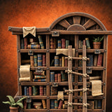 Overstuffed Library Bookshelf B — painted concept preview (terrain supplied unpainted)