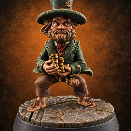 Cashing Out Before Closing Halfling Gambler — painted concept preview (miniature supplied unpainted)