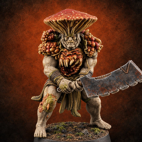 Chest Maw Chewing Over Its Options Myconid Cleaver Warrior C — painted concept preview (miniature supplied unpainted)