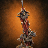 Hooves Thunder, Horns Gleam Human Horned Cavalry Warrior I — painted concept preview (miniature supplied unpainted)