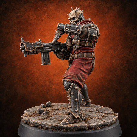 Spikes, Smoke and Scripture Human Spiked-Armour Soldier F — painted concept preview (miniature supplied unpainted)
