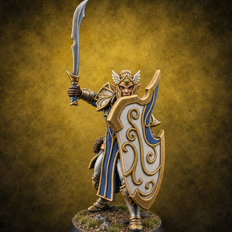 Wings on Every Brow Elf Regal Guard C — painted concept preview (miniature supplied unpainted)