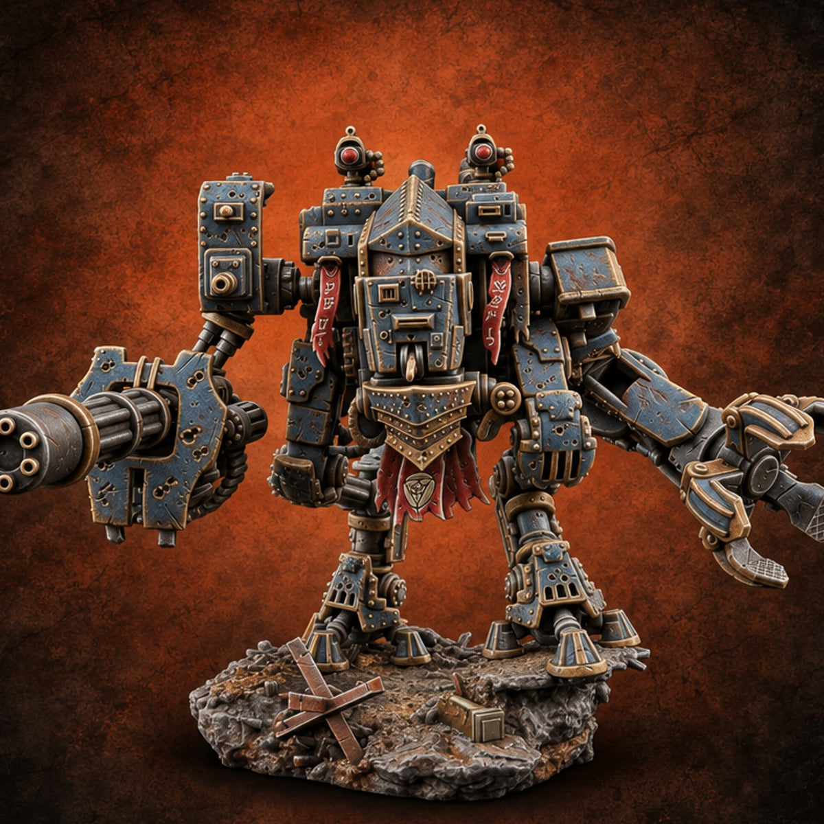 Pick Your Arms, Pick Your Funeral Warforged Heavy War Walker B — painted concept preview (miniature supplied unpainted)