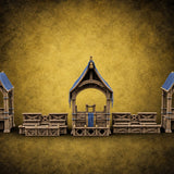 Tilt Yard Trimmings Wooden Jousting Tournament Terrain C — painted concept preview (terrain supplied unpainted)