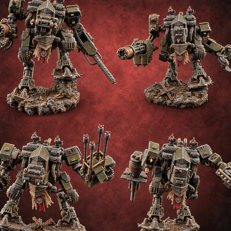 Pick Your Arms, Pick Your Funeral Warforged Heavy War Walkers — painted concept preview (miniature supplied unpainted)