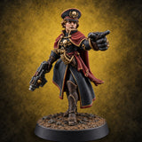 Forward, You Cowards Human Female Officer with Pistol — painted concept preview (miniature supplied unpainted)