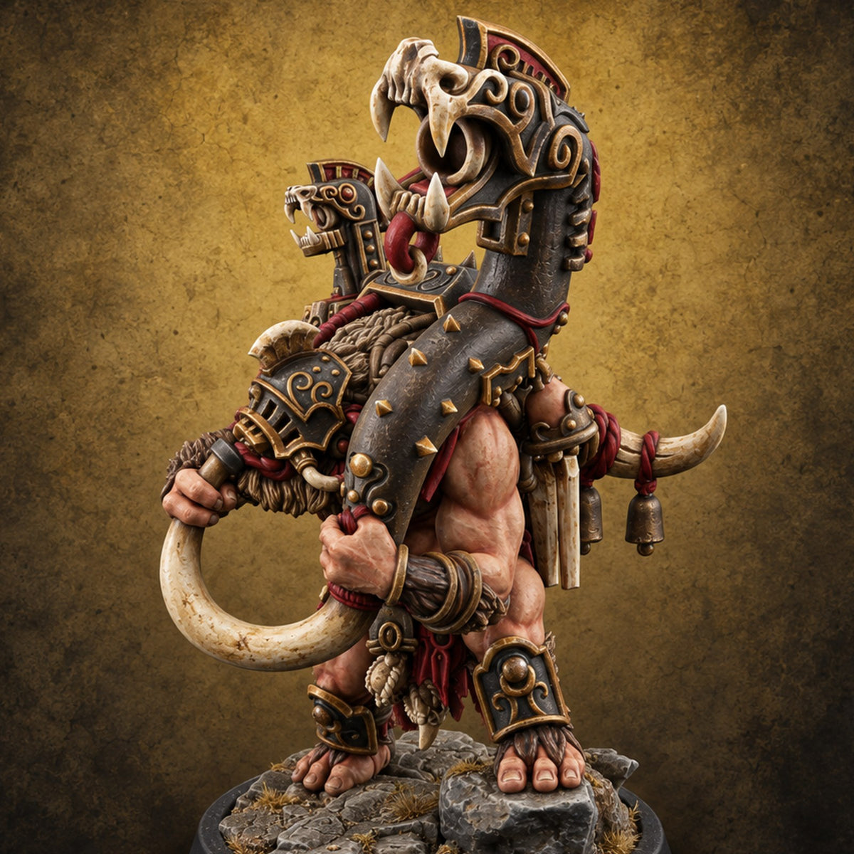 The March Begins with a Roar Ogre Warchanter A — painted concept preview (miniature supplied unpainted)