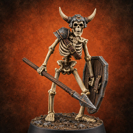 Long Dead, Still Enlisted Skeleton Warrior D — painted concept preview (miniature supplied unpainted)