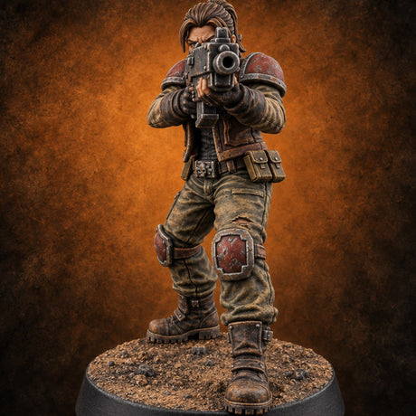 Wasteland Welcome Committee Human Raider F — painted concept preview (miniature supplied unpainted)