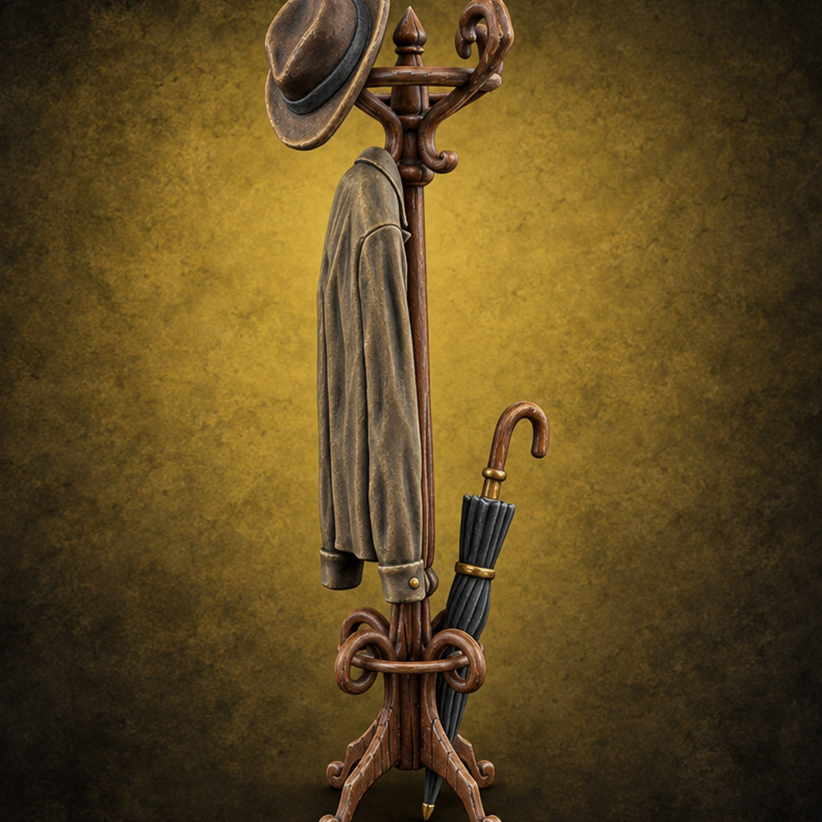 Case Files Still Pinned Wooden Investigator Office Furniture B — painted concept preview (terrain supplied unpainted)