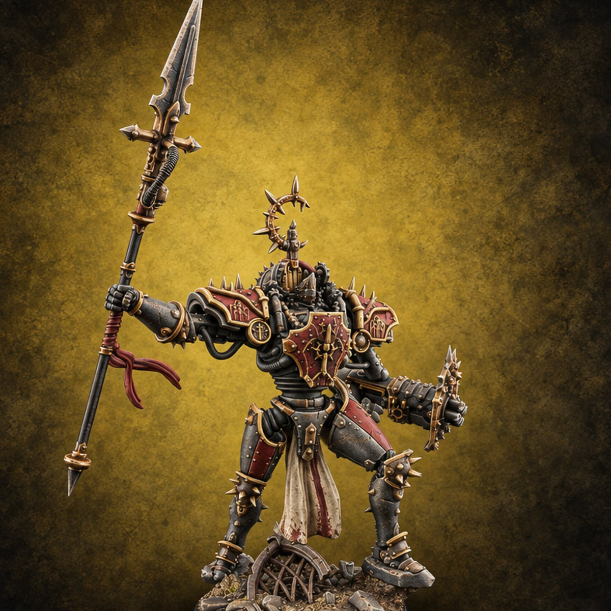 Confession Hours Are Over Warforged Spiked Champion D — painted concept preview (miniature supplied unpainted)