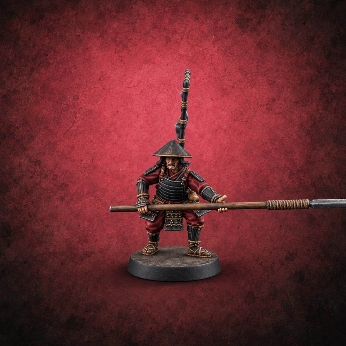Holding the Line Human Ashigaru Spearman H — painted concept preview (miniature supplied unpainted)