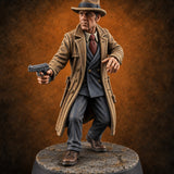 Cold Case, Warm Barrel Human Private Investigator — painted concept preview (miniature supplied unpainted)
