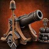 Powder Monkey's Day Off Wooden Pirate Cannon — painted concept preview (terrain supplied unpainted)