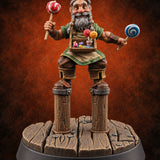 Stilts and Sprinkles Candy Seller B — painted concept preview (miniature supplied unpainted)