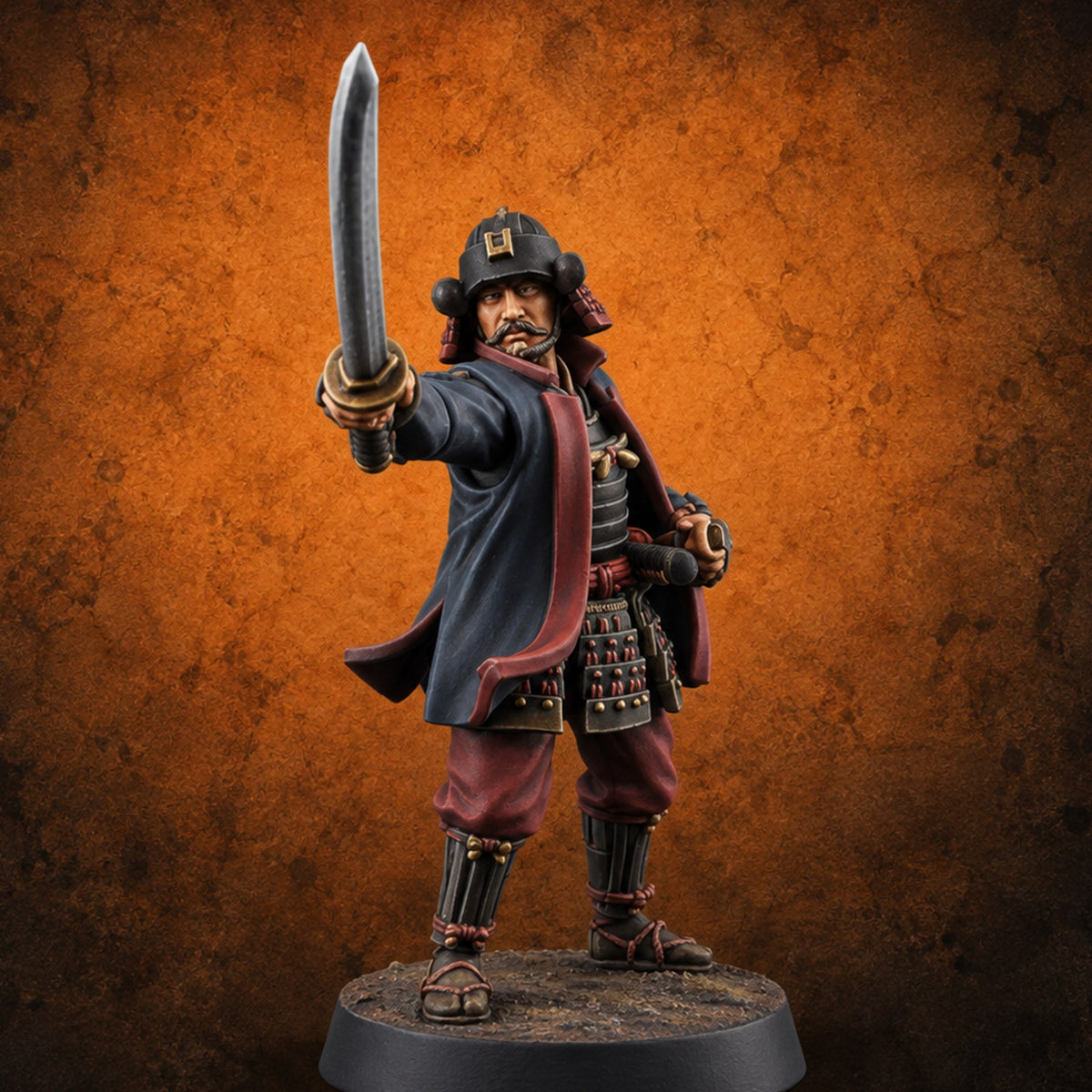 Sound the Advance Human Ashigaru Command Trooper A — painted concept preview (miniature supplied unpainted)