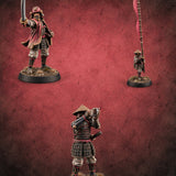 Sound the Advance Human Ashigaru Command Group — painted concept preview (miniature supplied unpainted)