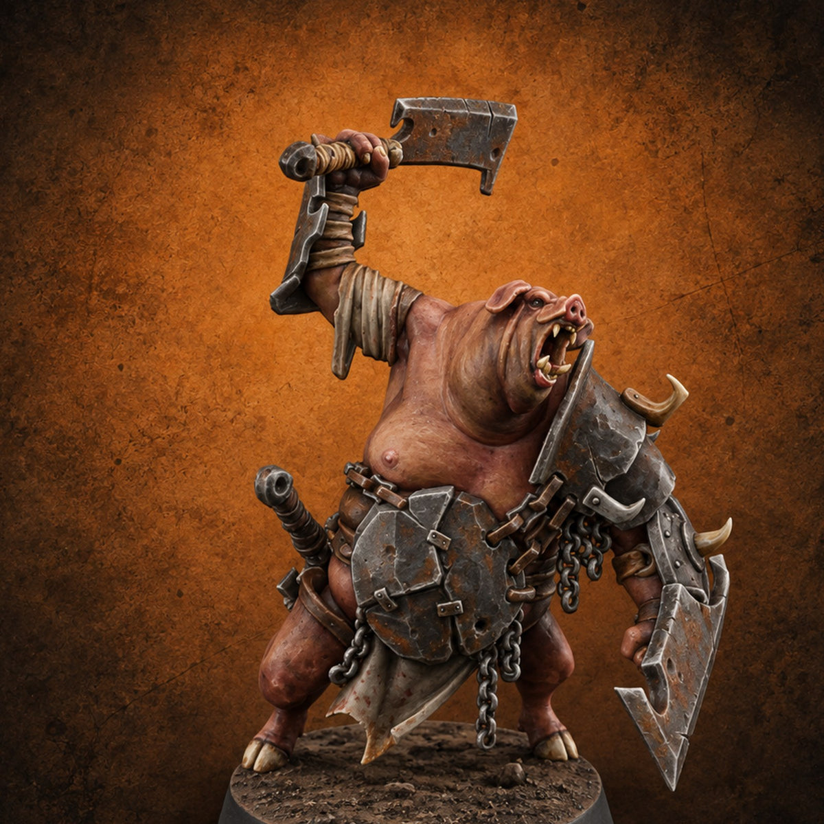 Meaner Than They Look Swinefolk Warrior A — painted concept preview (miniature supplied unpainted)
