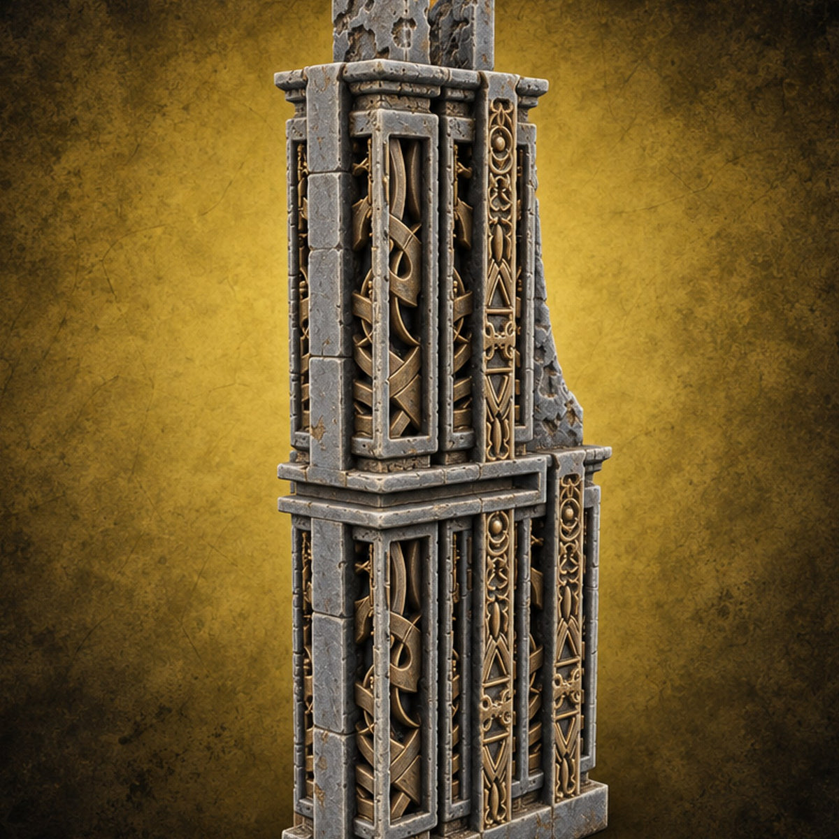 Filigree Fortifications Gothic Ornate Wall or Gate L — painted concept preview (terrain supplied unpainted)