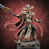 Reads the Sky, Spears It Anyway Elf Spear Mage — painted concept preview (miniature supplied unpainted)