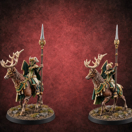 Antlers Lead the Charge Elf Stag Riders — painted concept preview (miniature supplied unpainted)