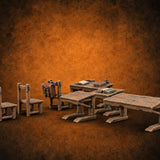 Class Dismissed, Chalk Still Dusty Wooden Classroom Furniture C — painted concept preview (terrain supplied unpainted)