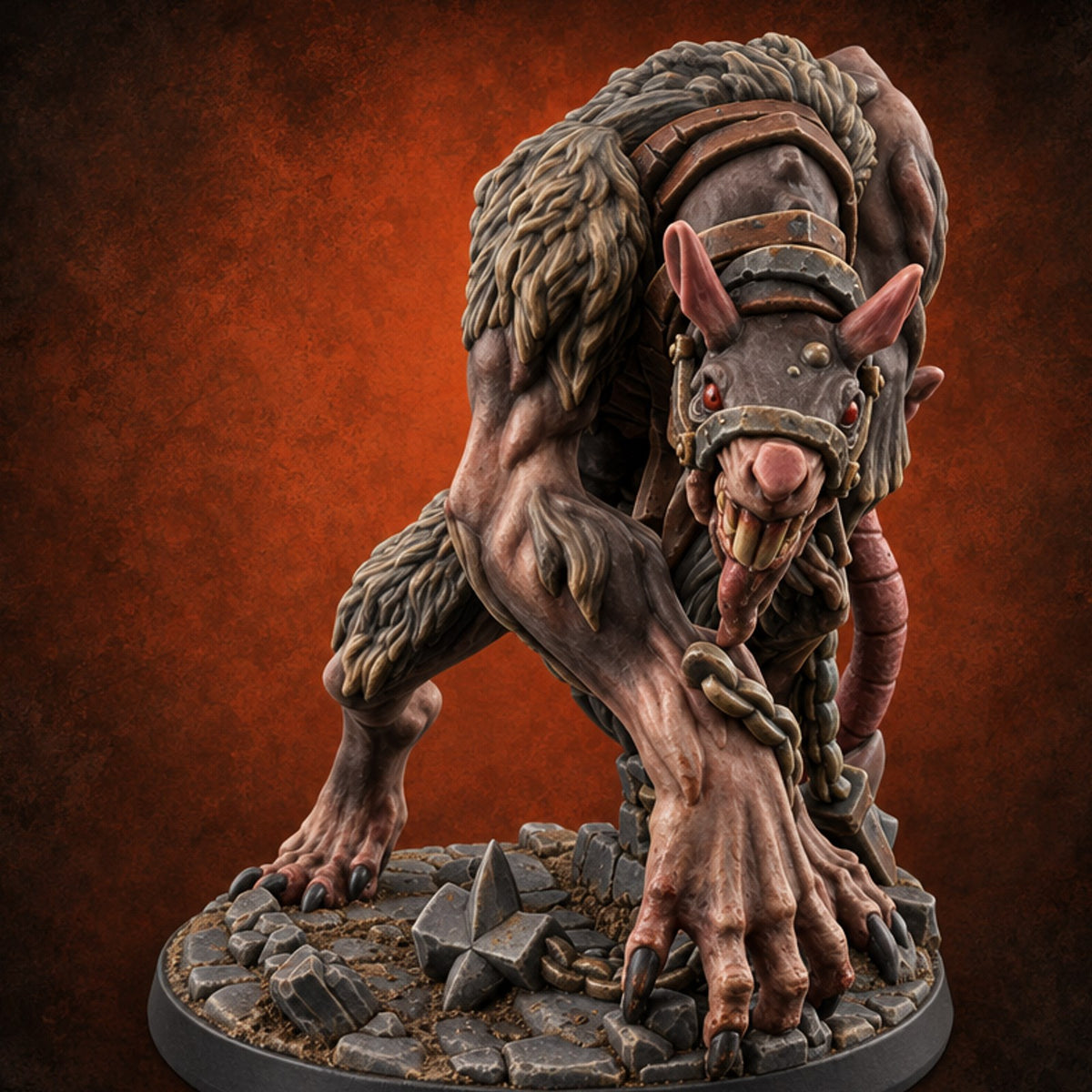 Vermin Take the Cobbles Wererat D — painted concept preview (miniature supplied unpainted)