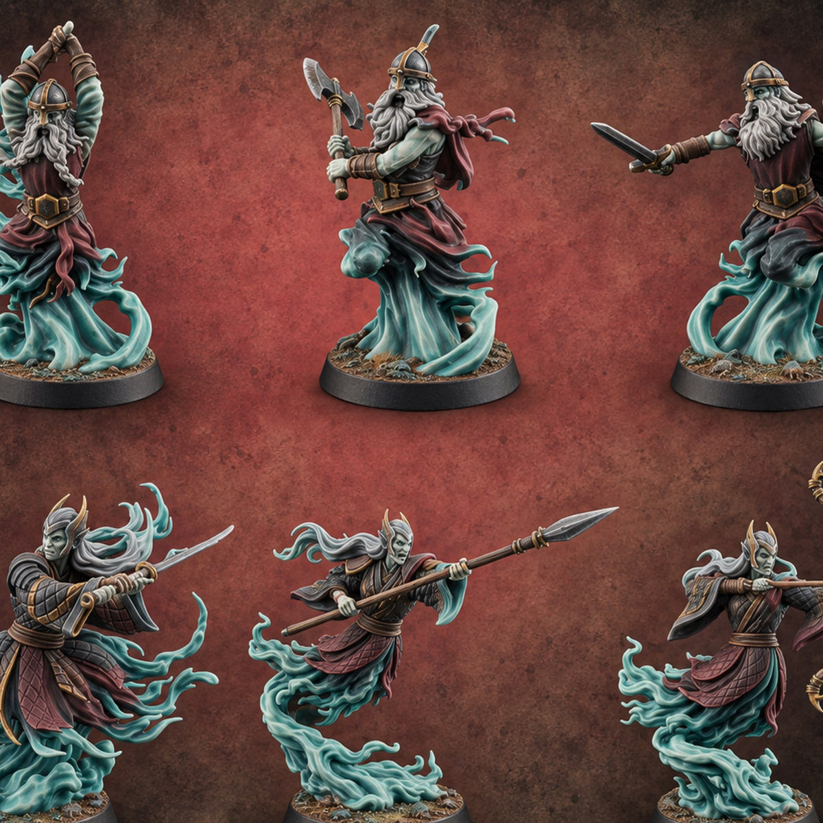 Charging From Beyond Ghostly Warriors — painted concept preview (miniature supplied unpainted)