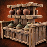 Vintage Needs Pressing Wooden Winery Furniture B — painted concept preview (terrain supplied unpainted)