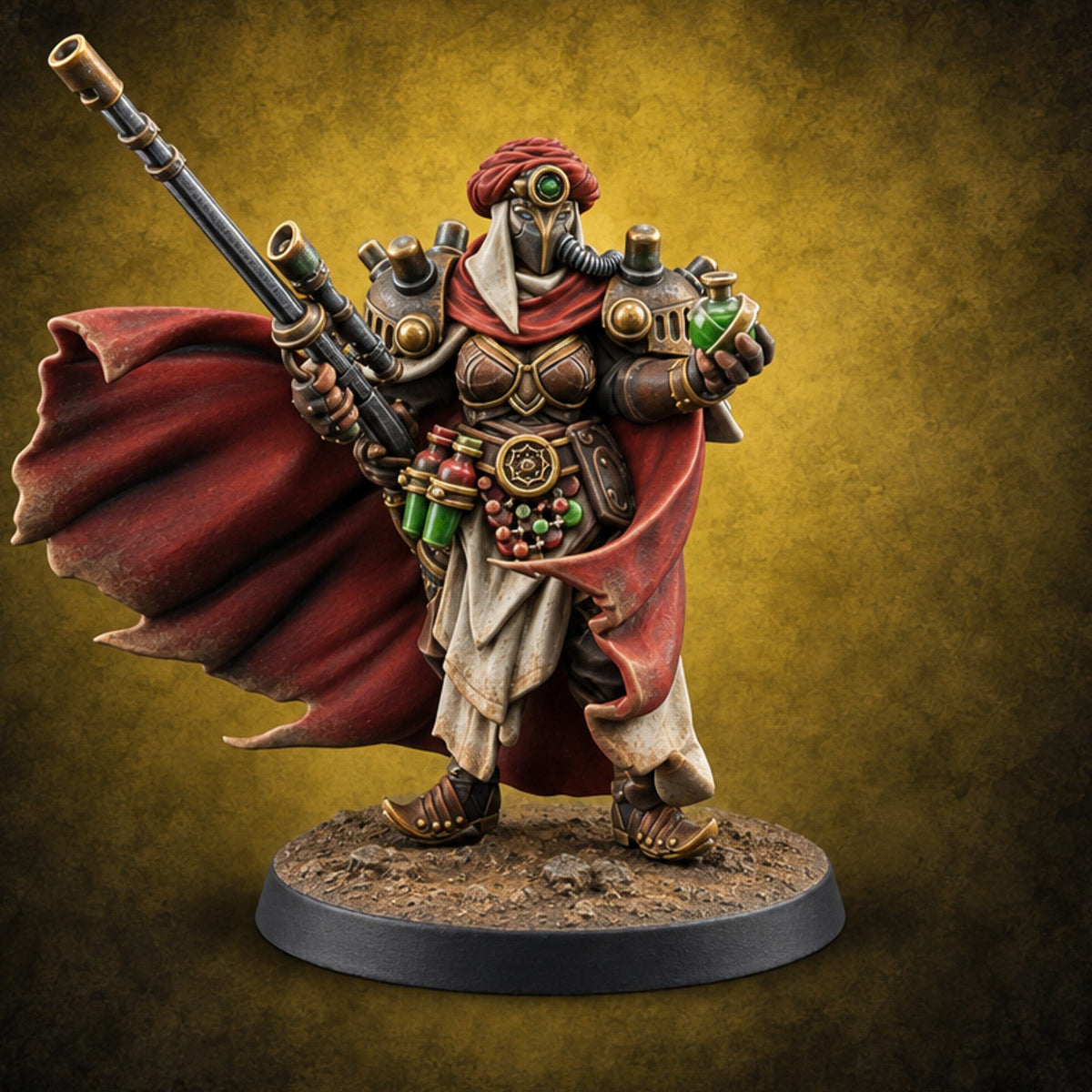 Dosage Is Optional Human Alchemist — painted concept preview (miniature supplied unpainted)