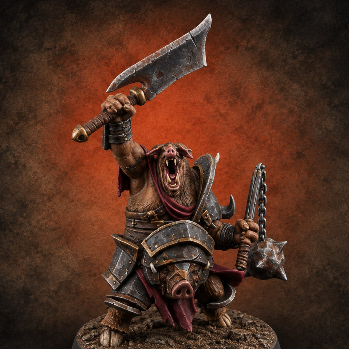 Loud, Proud and Boarish Wereboar Commander A — painted concept preview (miniature supplied unpainted)