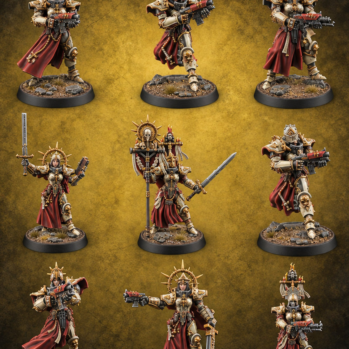 Faith Loaded, Rosary Wound Human Armoured Warriors — painted concept preview (miniature supplied unpainted)