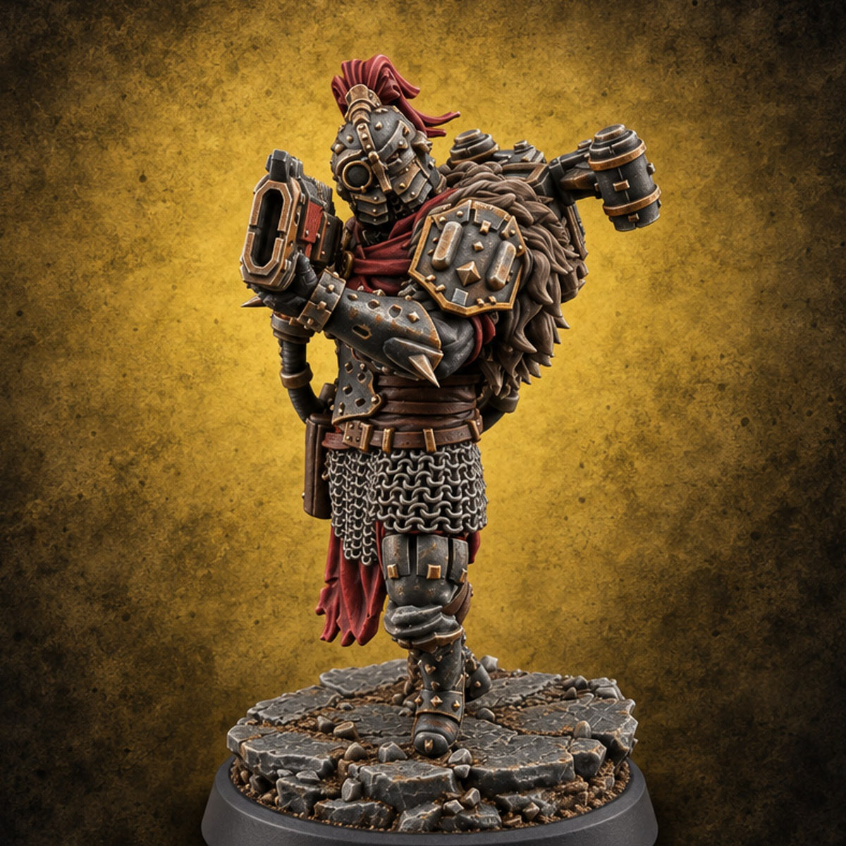 Sermons in Spikes Human Spiked Armoured Warrior B — painted concept preview (miniature supplied unpainted)