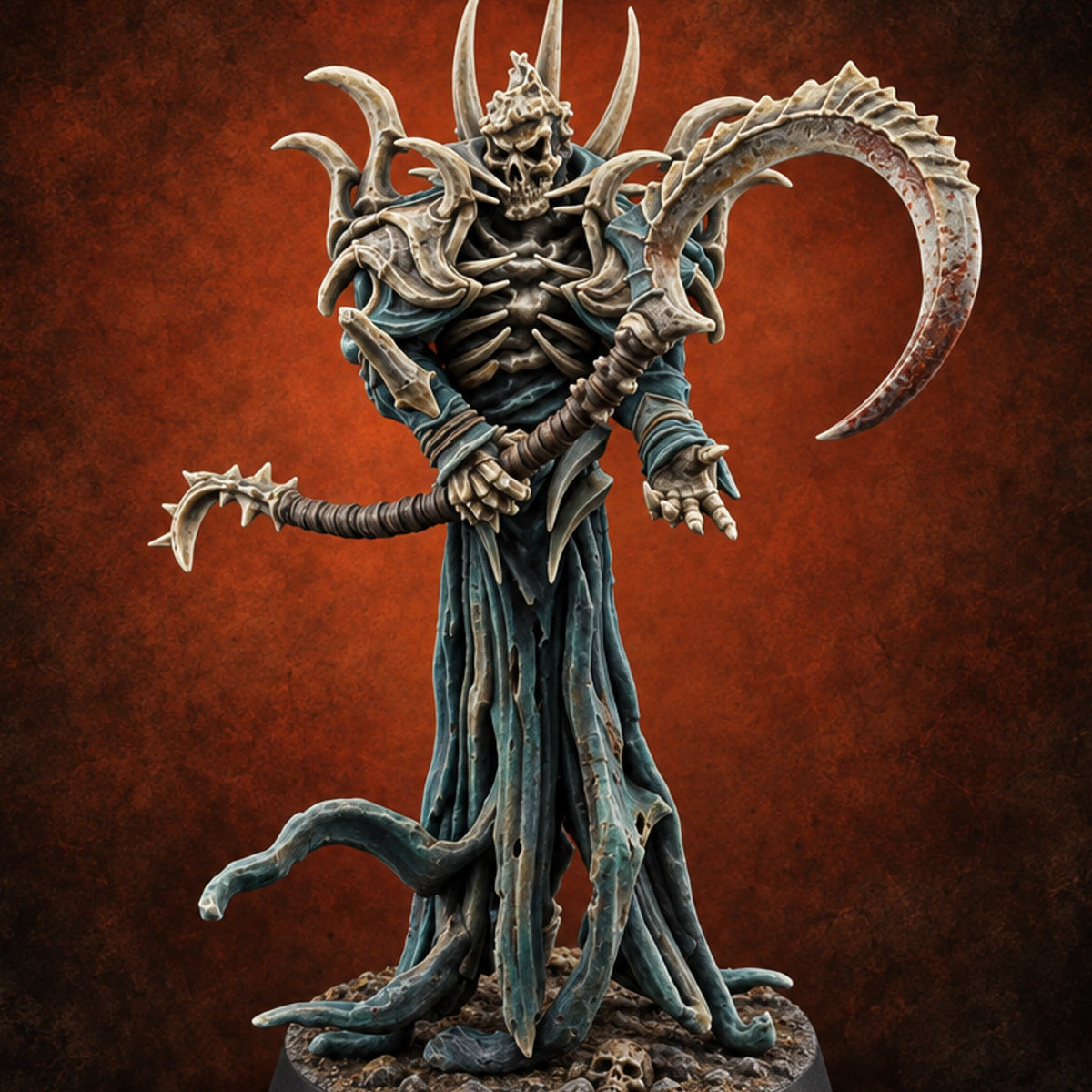 Grudge Outlived the Grave Wraith Scythe Sorcerer A — painted concept preview (miniature supplied unpainted)