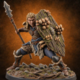 No Mushroom for Retreat Human Spear and Shield Warrior A — painted concept preview (miniature supplied unpainted)
