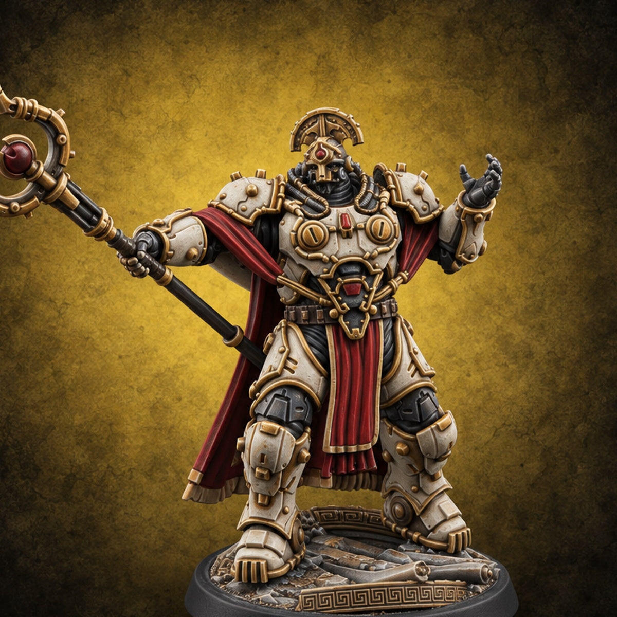Hollow Faces, Full Quorum Human Battle Mage C — painted concept preview (miniature supplied unpainted)