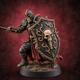 Oaths Outlived Death Knight Shield Warrior B — painted concept preview (miniature supplied unpainted)