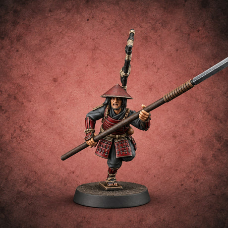 Levelled Spears Human Ashigaru C — painted concept preview (miniature supplied unpainted)