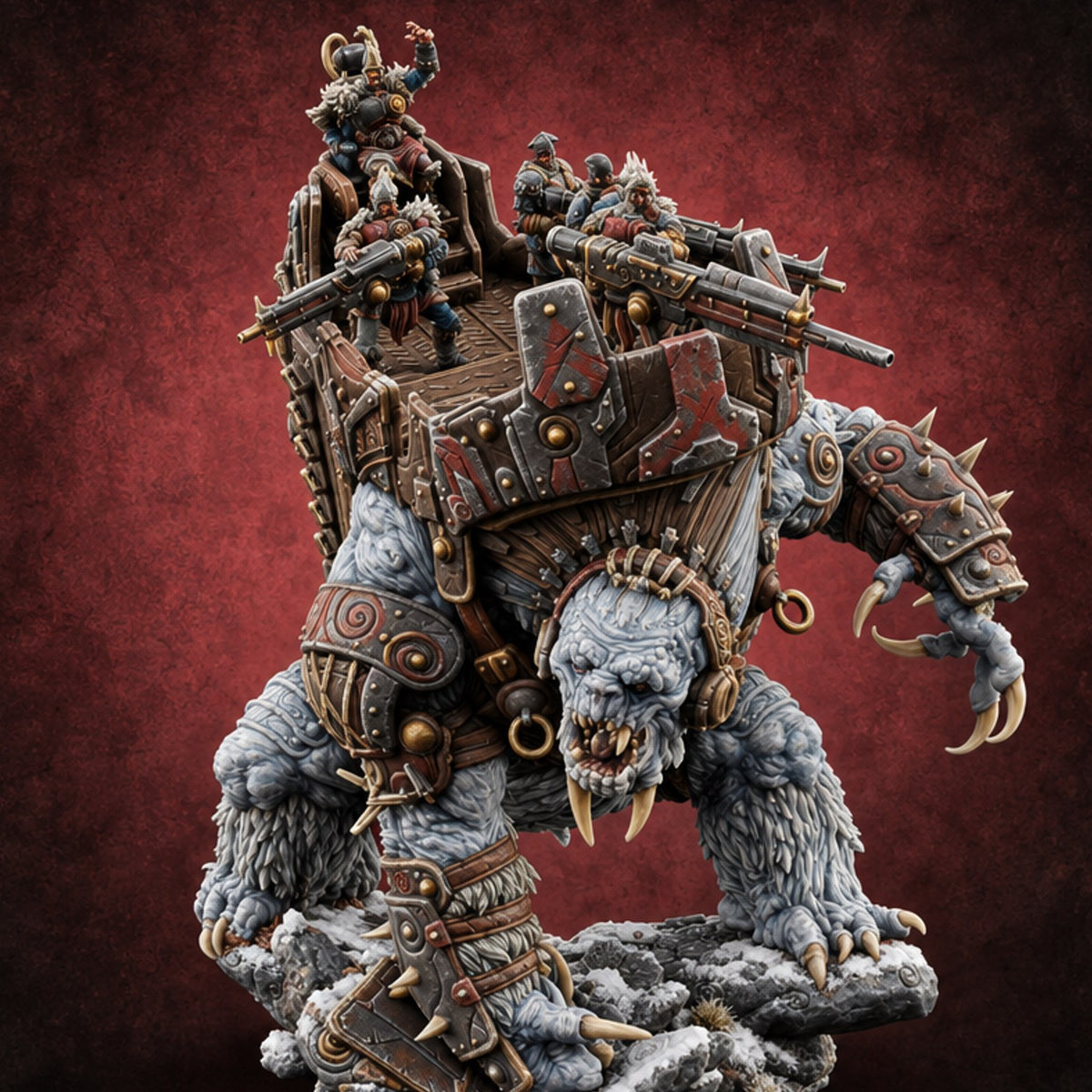 Passengers Please Hold Tight Yeti War Beast — painted concept preview (miniature supplied unpainted)