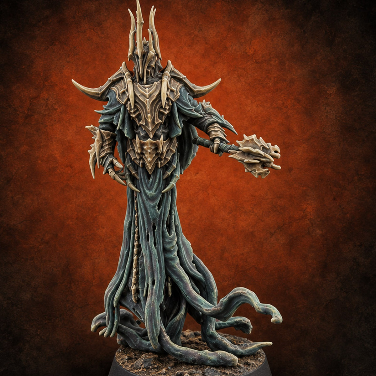 Hem Dragging Like Roots Wraith Flail Warrior C — painted concept preview (miniature supplied unpainted)