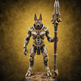 Duty Beyond the Afterlife Gnoll Armoured Jackal Guard with Staff C — painted concept preview (miniature supplied unpainted)